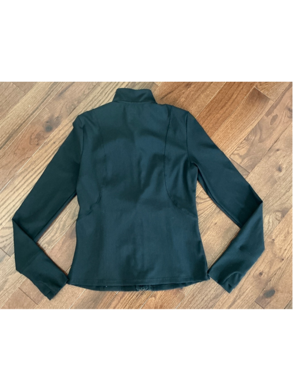 Women's FREELY Black Ribbed Full-Zip Jacket S - Picture 6 of 6